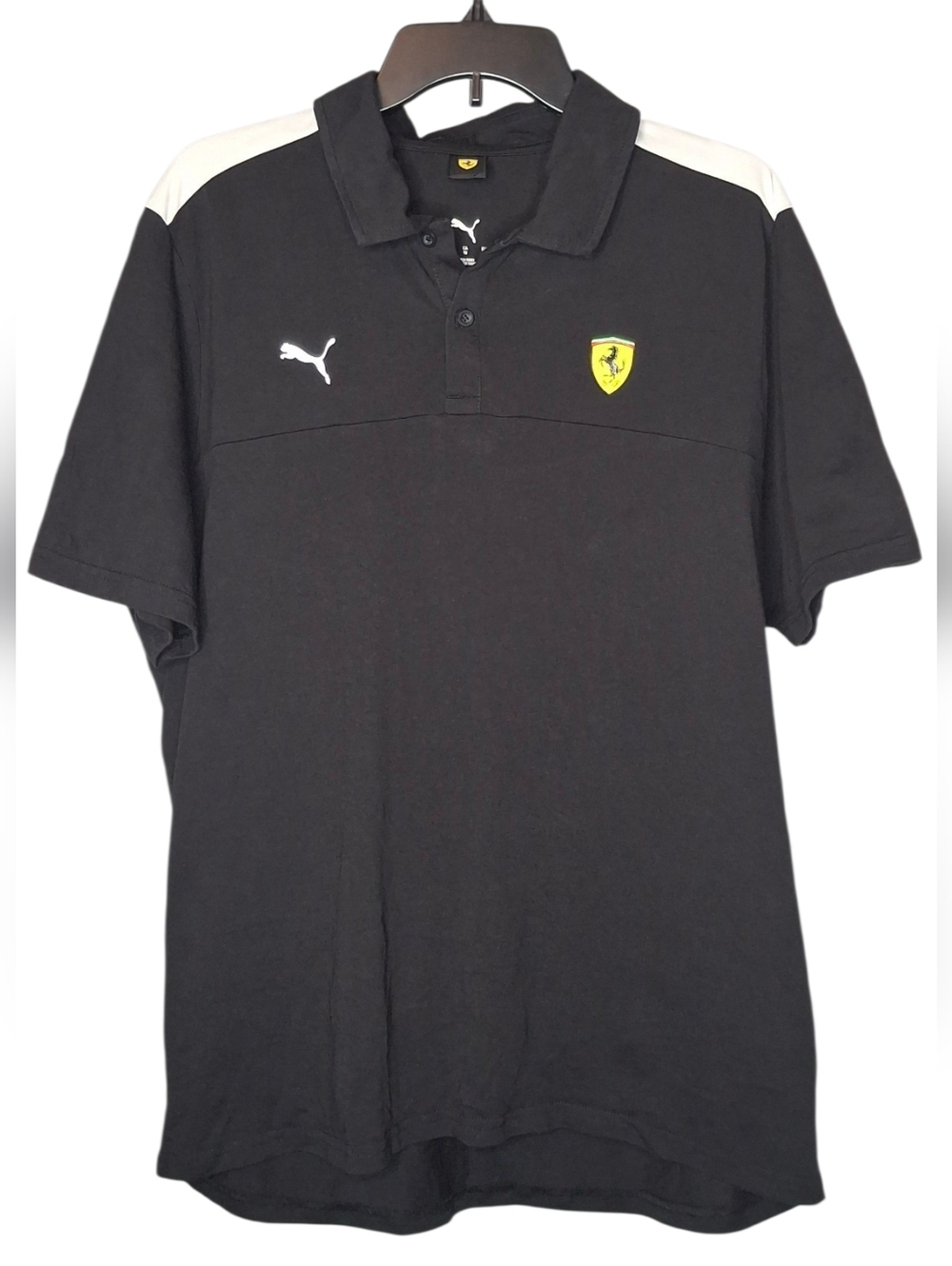 Scuderia Ferrari Shirt Mens XL  Black Short Sleeve Formula 1 Polo Puma